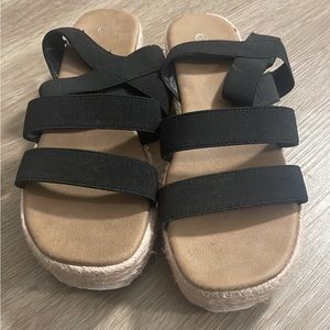 Brand new black platform sandals.  Never worn, without tags.